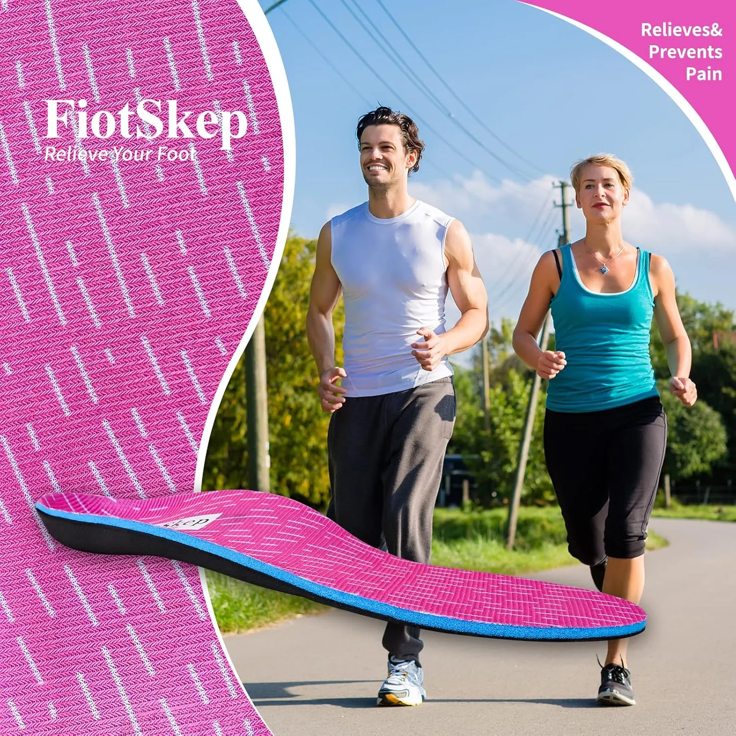 Powerful Original High Arch Support Insoles Memory Foam Shock Absorption Orthotics Plantar Fasciitis Flat Feet Over-Pronation Inserts Relieve Foot Pain