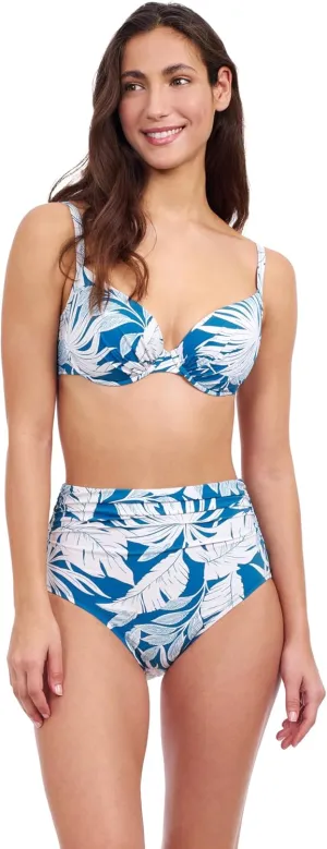 Profile by Gottex Malaya Tropical Leaf Print Women’s Swim Bikini Bathing Top with Underwired D Cup and Adjustable Straps