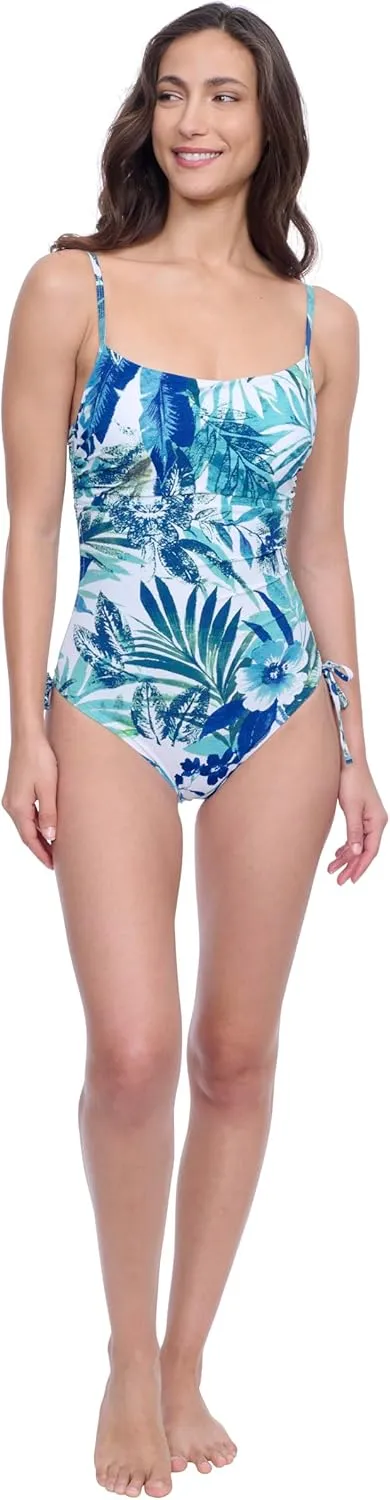 Profile by Gottex Natural Essence Women’s Square Neck Tank Underwire Stylish Elegant One Piece Bathing Suit Swim Essential