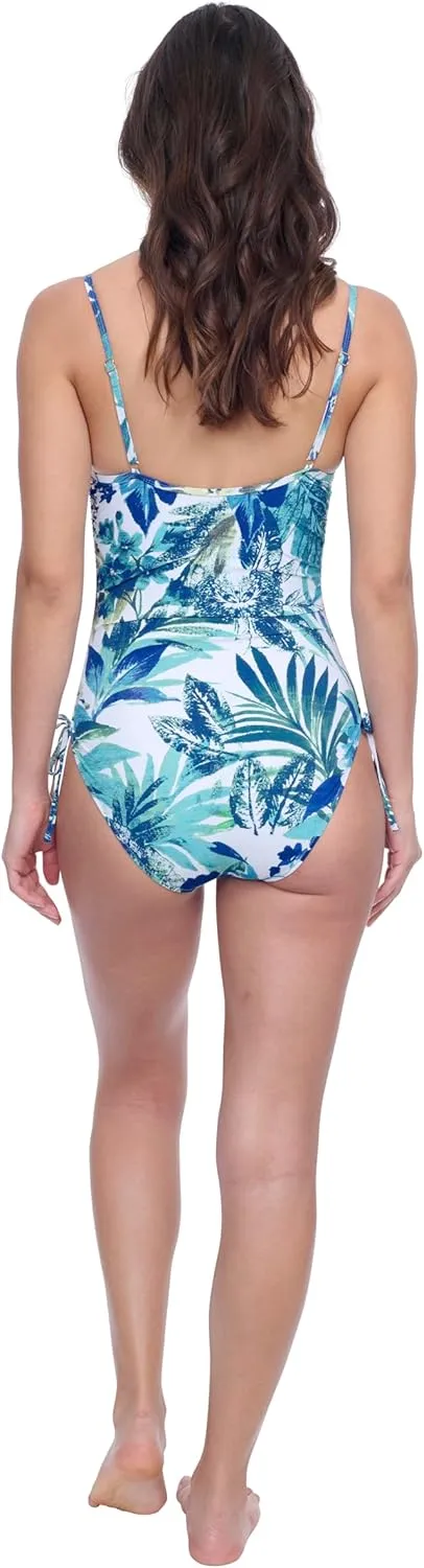 Profile by Gottex Natural Essence Women’s Square Neck Tank Underwire Stylish Elegant One Piece Bathing Suit Swim Essential