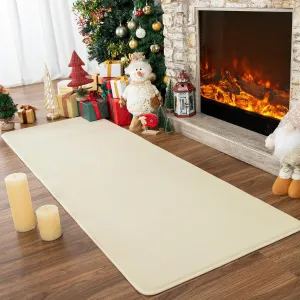 Przemy Washable Runner Rug for Bedroom Living Room, 2x6 Feet Cream Memory Foam Rug, Super Soft Modern Indoor Runner Carpet for Hallway Bedside Kids Room Girls Boys Dorm Nursery Decor Mat