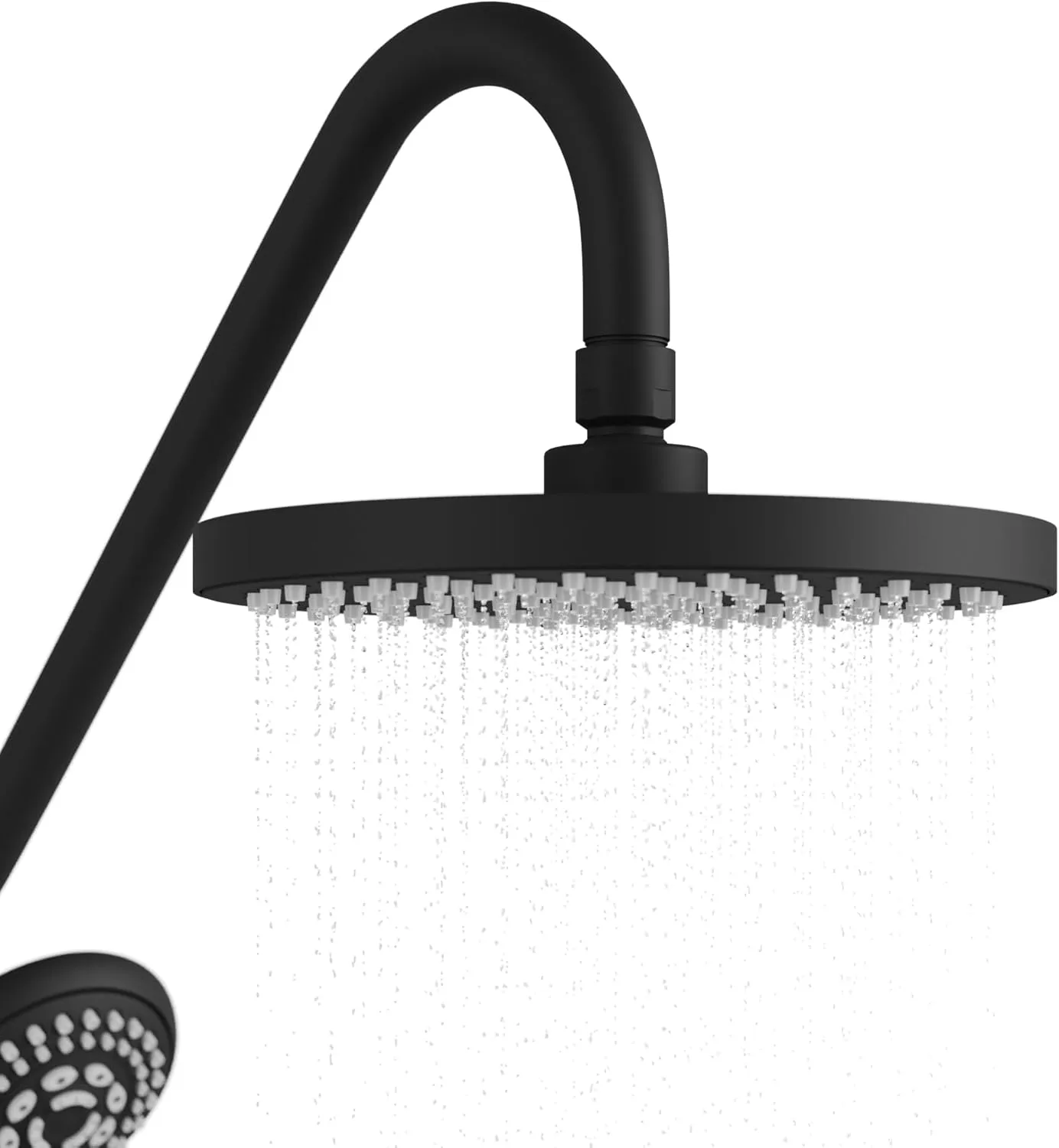 PULSE ShowerSpas 1011-lll-MB Kauai III Shower System, with 8" Rain Showerhead, 5-Function Hand Shower, Adjustable Slide Bar and Soap Dish, Matte Black Finish