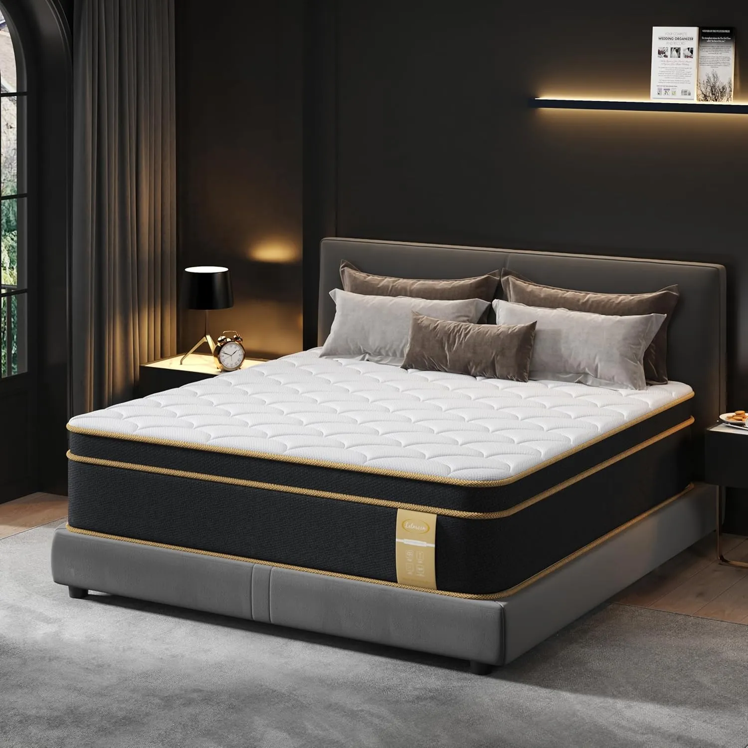 Queen Mattress, 12 Inch Gel Memory Foam Hybrid Mattress Queen Size Bed in a Box, Pressure & Pain Relief, Medium Firm, Individual Pocket Spring, Edge Support, CertiPUR-US