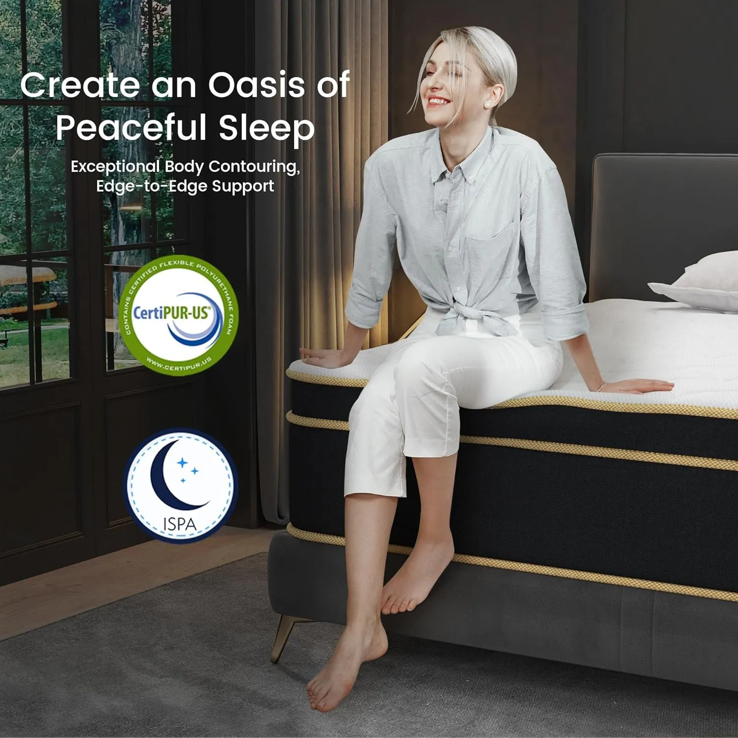 Queen Mattress, 12 Inch Gel Memory Foam Hybrid Mattress Queen Size Bed in a Box, Pressure & Pain Relief, Medium Firm, Individual Pocket Spring, Edge Support, CertiPUR-US