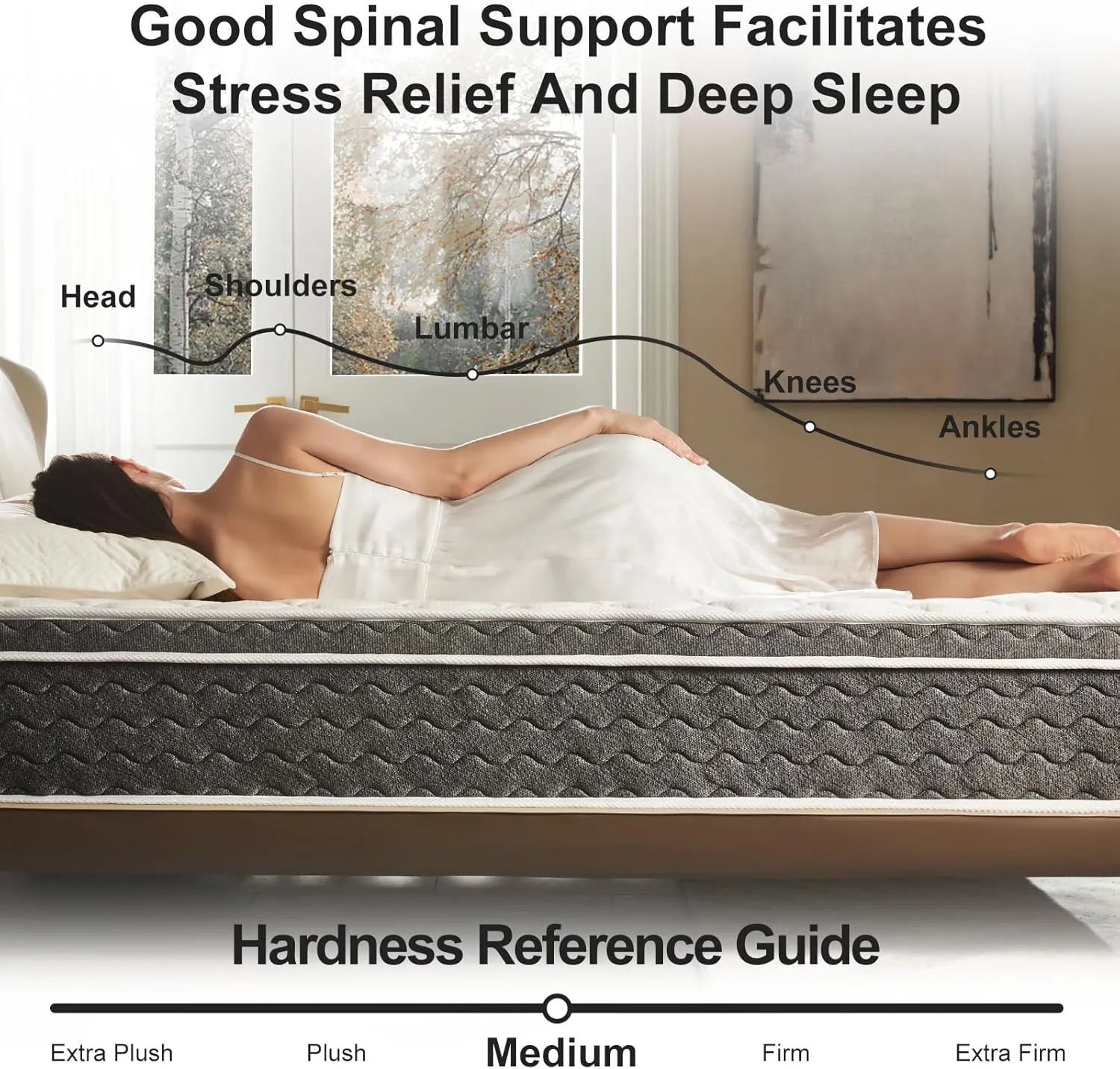 Queen Mattress 12 Inch Hybrid Mattress Queen Size - Memory Foam & Individually Pocket Coils Springs | Pressure Relief | Motion Isolation, Edge Support | CertiPUR-US Certified | Medium Firm