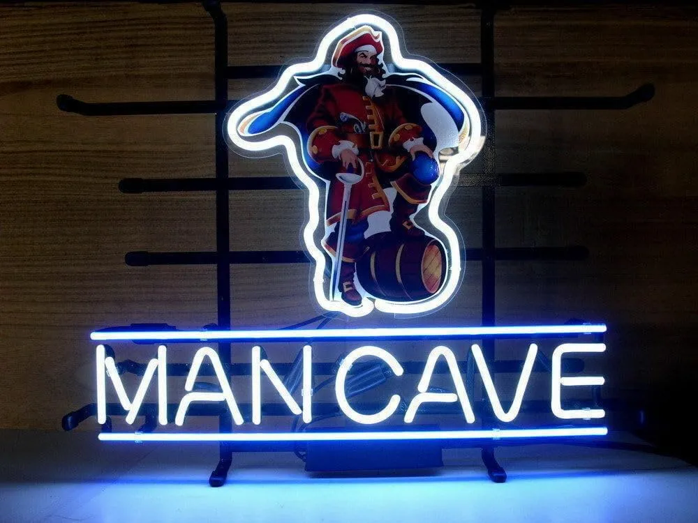 Queen Sense 17"x14" Man Cave Captain Morgans Rum Neon Sign Light Bar Pub Beer Gift Neon Lamp A117MCCMRLB