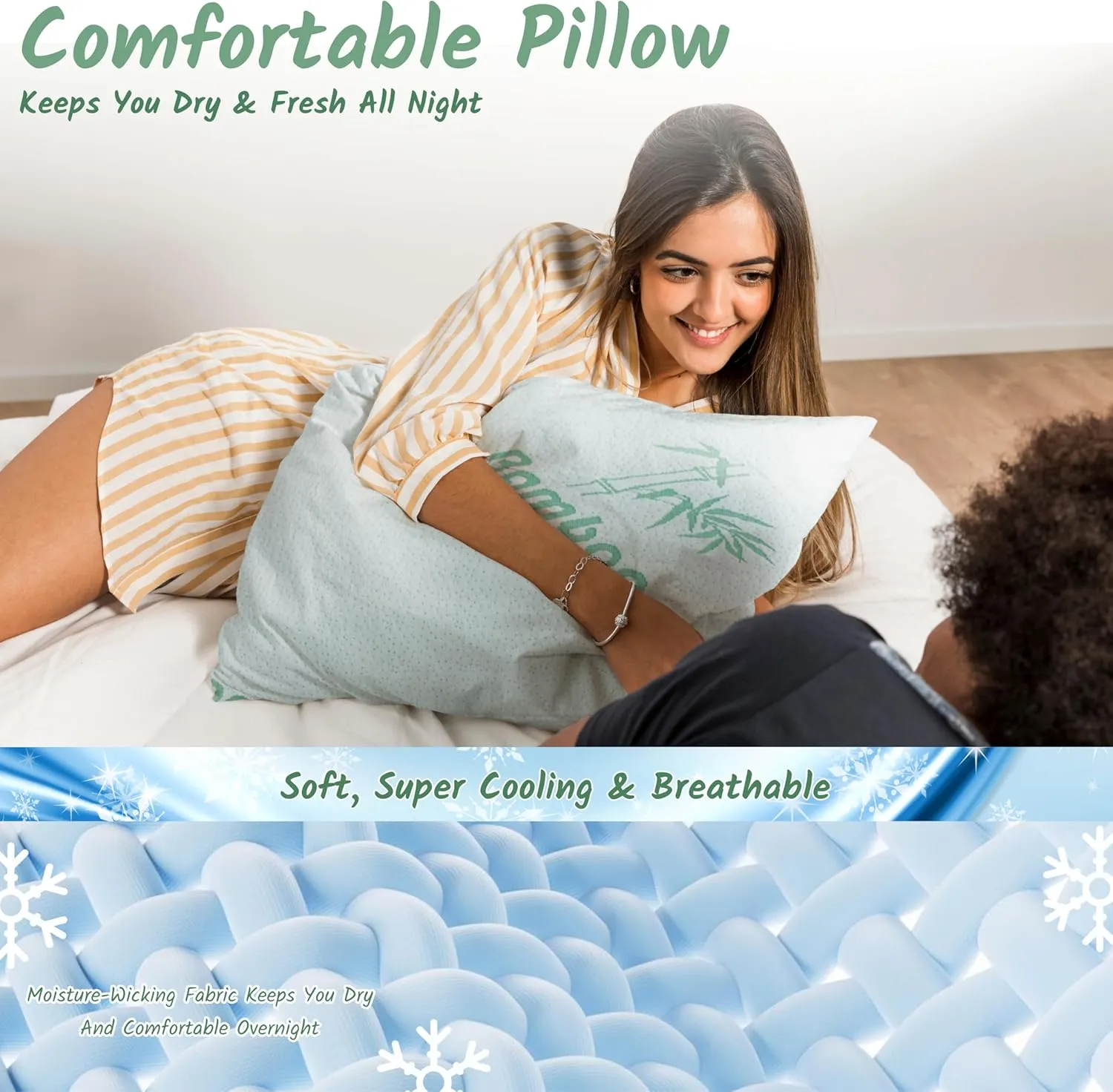 Queen Size 20" x 30" Pillow Shredded Memory Foam for Sleeping with Removable Cover with Zipper - Hotel Quality Pillows for All Side Sleepers & Breathable Comfort, Queen Size (Pack of 1)