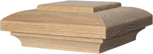 "D" Style Deco Wood Newell Post Cap for Interior Stairs, Fits 4.75" Post, Poplar, by Island Post Cap