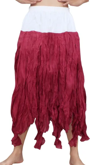 RaanPahMuang Brand White Waist Cotton Slide Tone Crinkle Gypsy Skirt