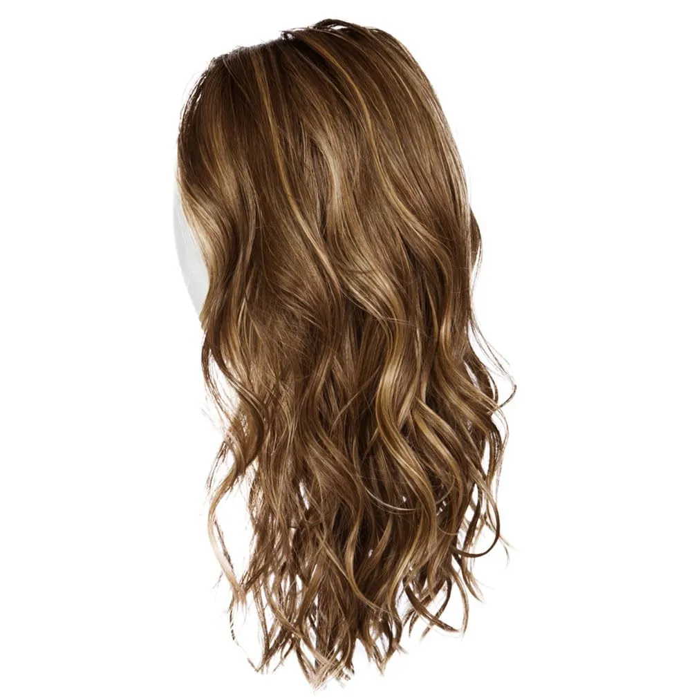 Raquel Welch Selfie Mode Wig with Long Wavy Layers, Memory Cap lll and Lace Front, Average Cap Size, RL11/25 Golden Walnut