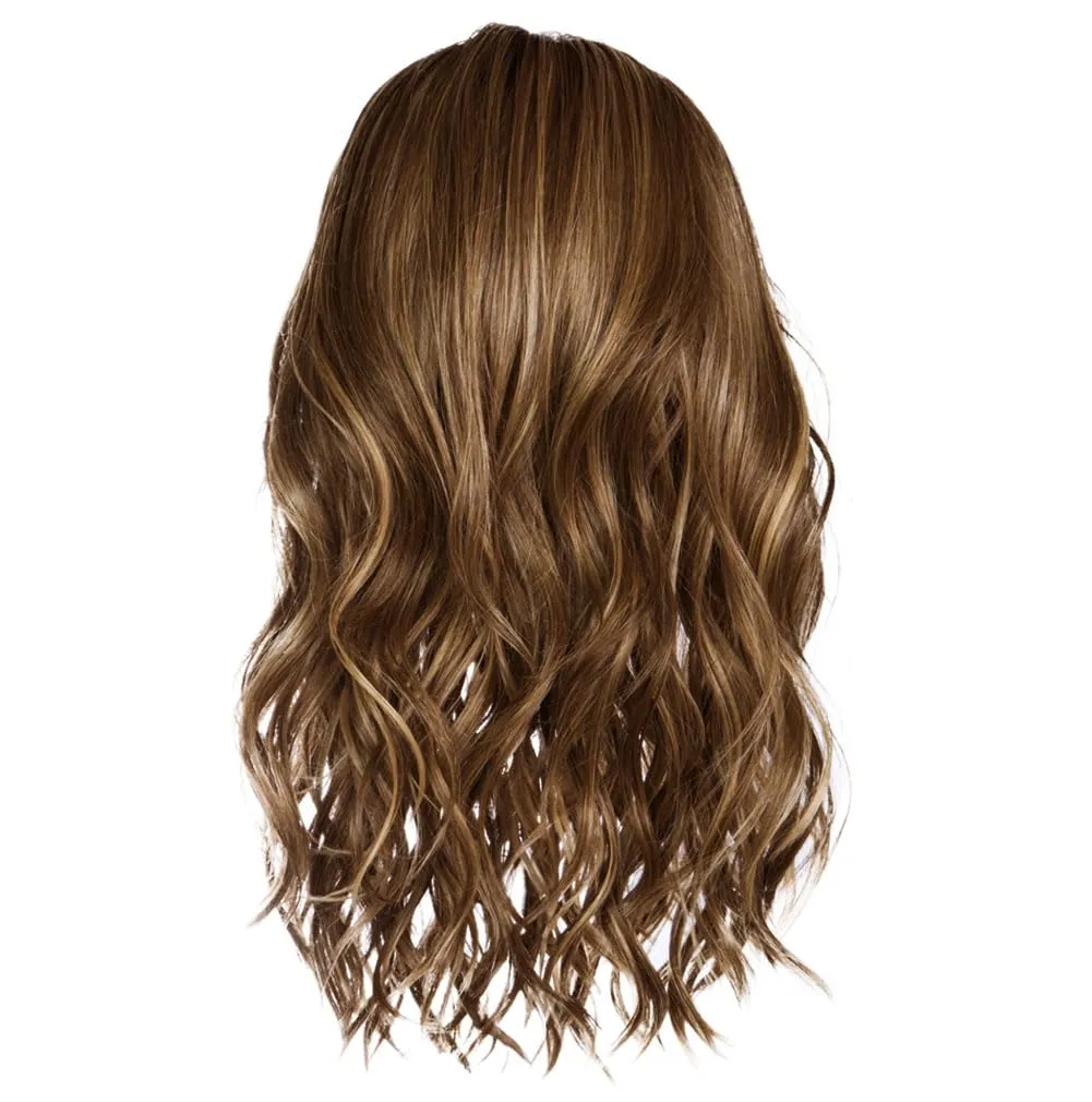 Raquel Welch Selfie Mode Wig with Long Wavy Layers, Memory Cap lll and Lace Front, Average Cap Size, RL11/25 Golden Walnut
