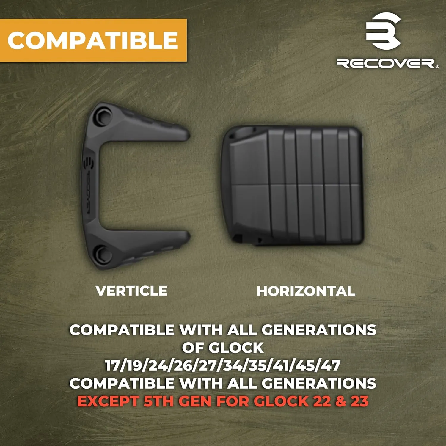 Recover Tactical Slide Rack Assist 10 Versions Available Compatible with Most Glock Models, Also for Shield and M&P Models