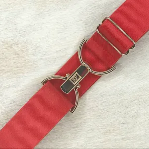 Red Solid Elastic-adjustable belt-one size fits all