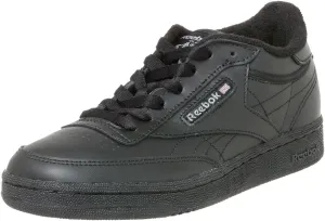 Reebok Big Kid Club C Sneaker,Black/Charcoal,5 M US Big Kid