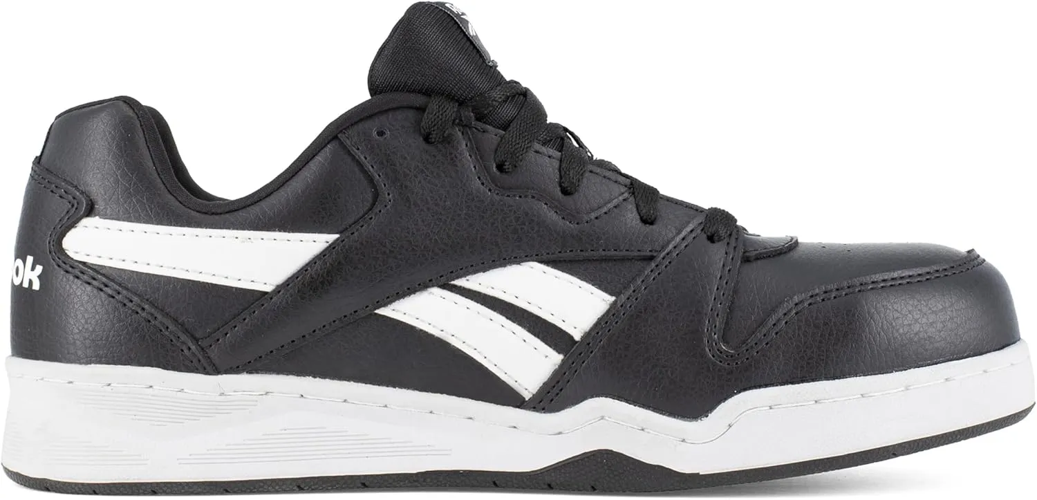 Reebok Men's Rb4162 Bb4500 Safety Composite Toe Low Cut Work Sneaker Black and White