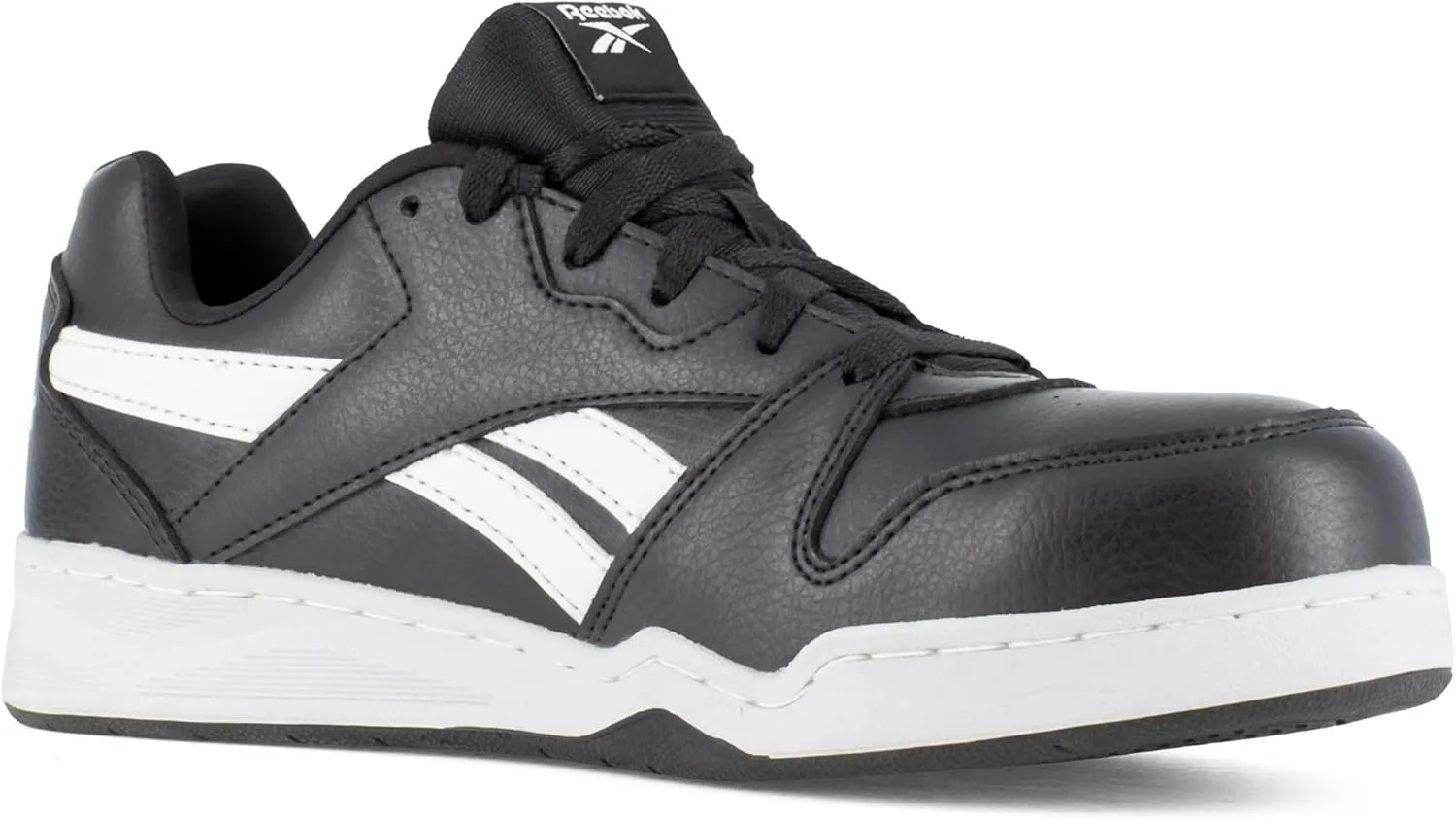Reebok Men's Rb4162 Bb4500 Safety Composite Toe Low Cut Work Sneaker Black and White