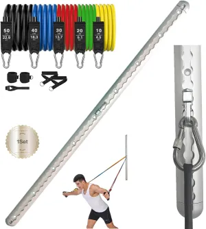 Resistance Band Wall Anchor - Adjustable Resistance Bands Anchor Exercise Equipment with Rails, Cars and 10-150LBS Exercise Bands Set
