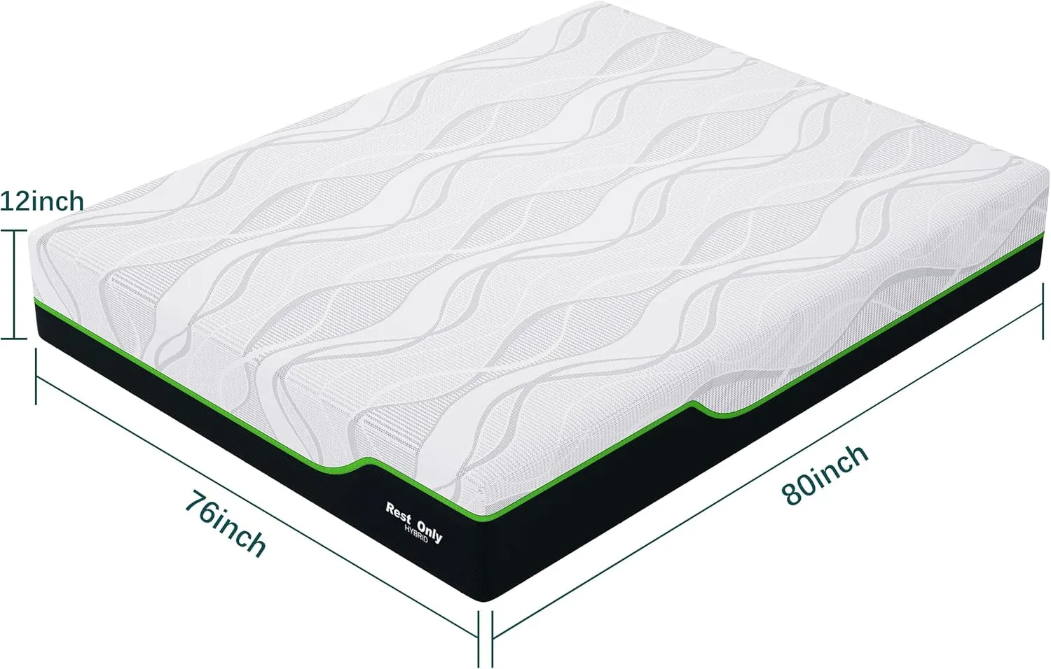 Rest Only King Size Mattress for Pressure Relief, 12 Inches Cooling Gel Memory Foam Hybrid Mattress, King Mattress in a Box with Individual Pocket Spring for Motion Isolation, Medium Firm