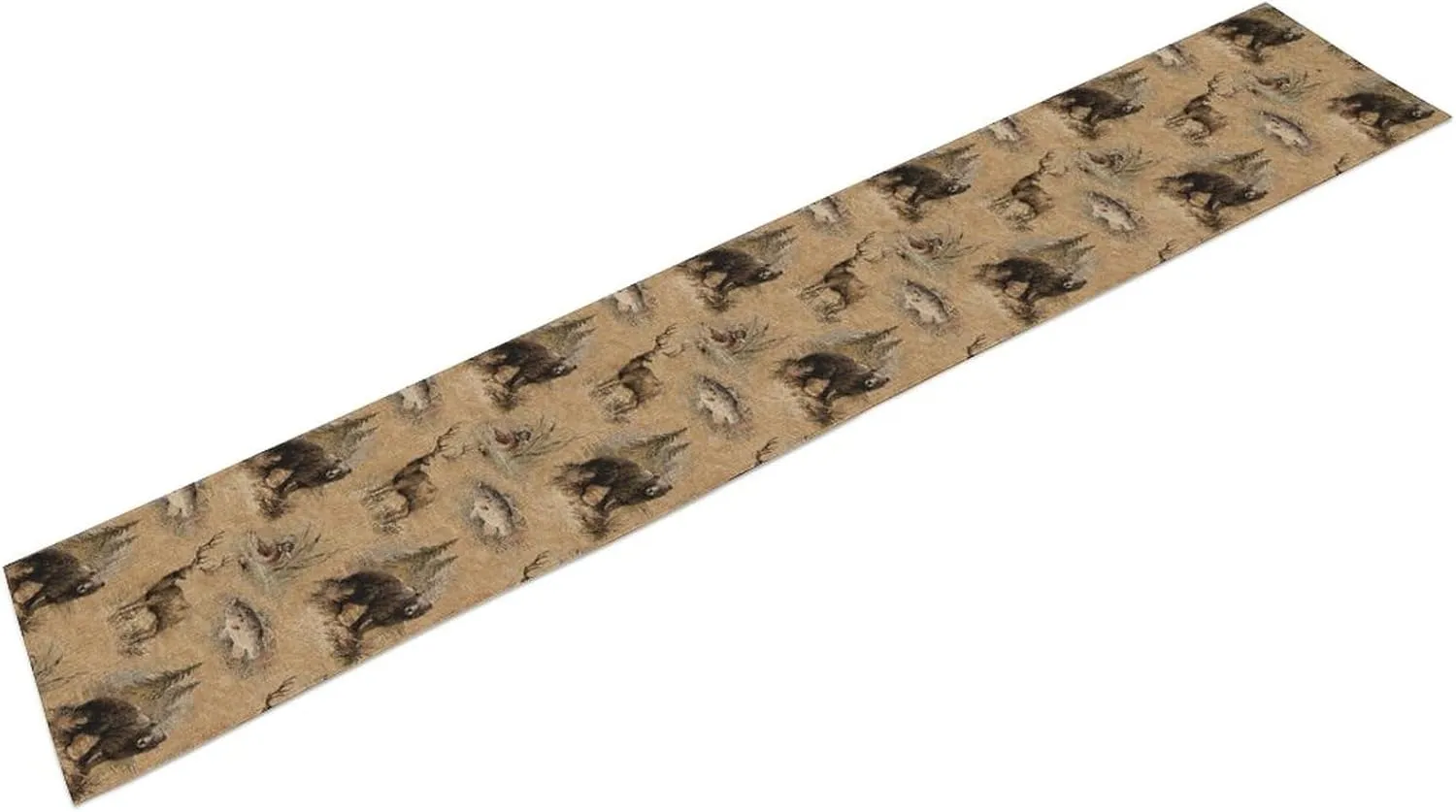 Retro Rustic Table Runner, Moose Deer Bear Leaf Forest Tree Country Style Kitchen Table Runners for Home Living Room Kitchen Family Dinner 13x120in