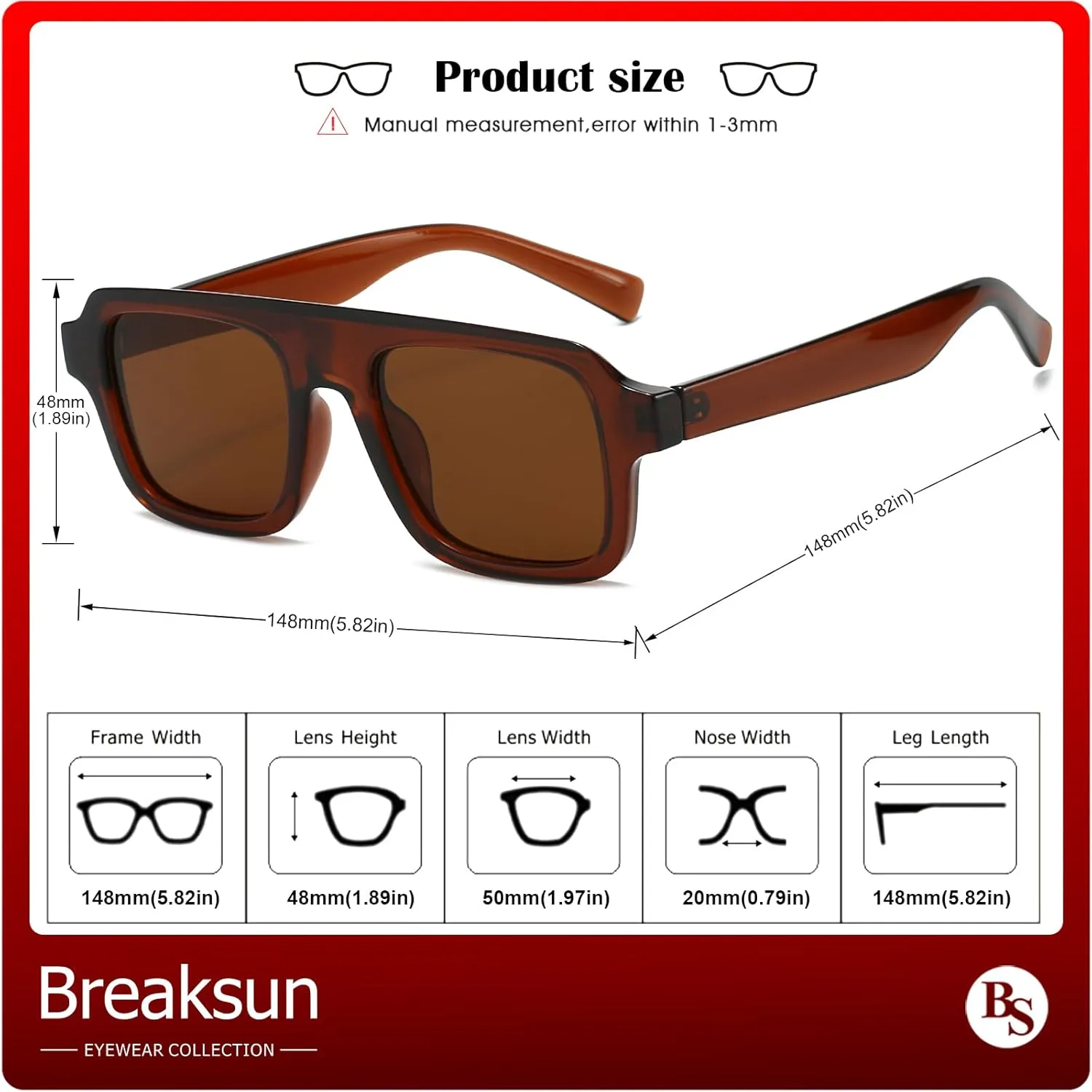Retro Square Sunglasses for Women Men Trendy Thick Frame Square Aviator Sun Glasses 70s Vintage Shades