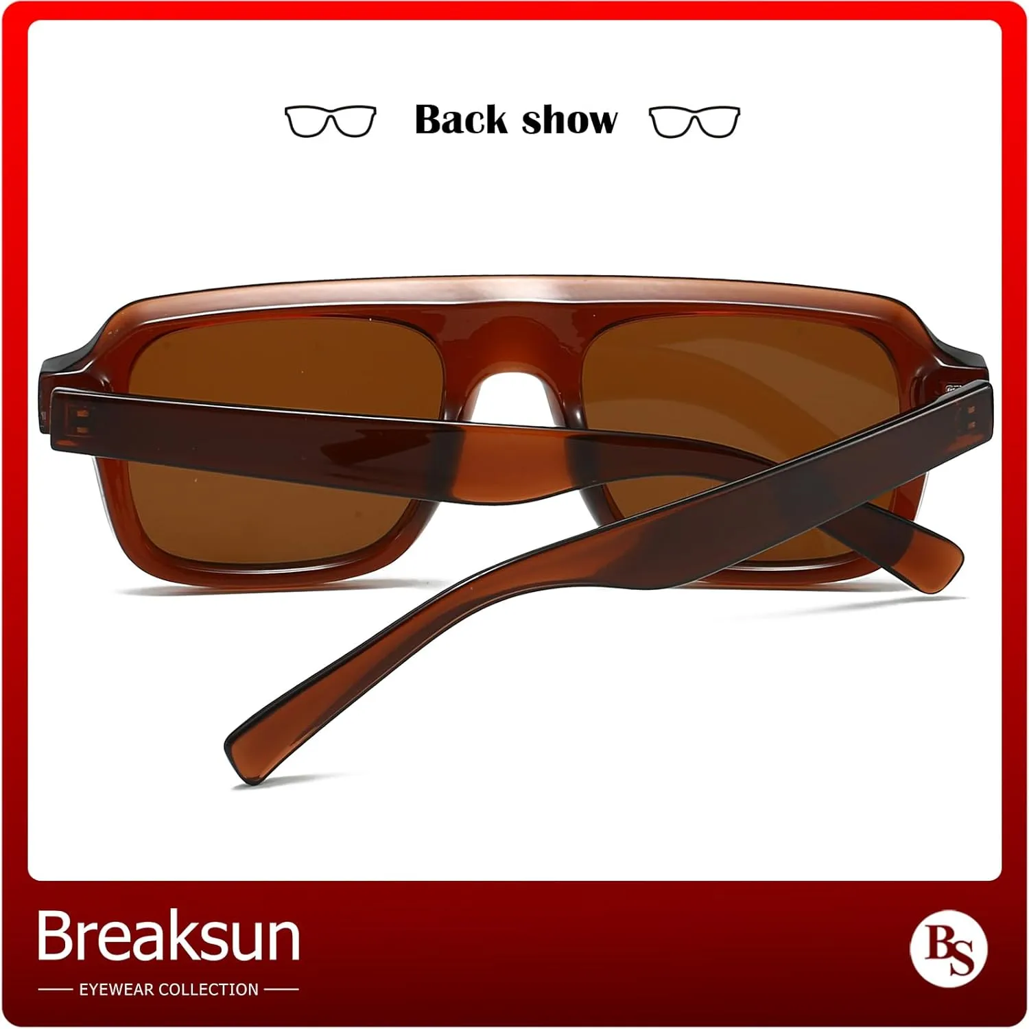 Retro Square Sunglasses for Women Men Trendy Thick Frame Square Aviator Sun Glasses 70s Vintage Shades