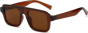 Retro Square Sunglasses for Women Men Trendy Thick Frame Square Aviator Sun Glasses 70s Vintage Shades