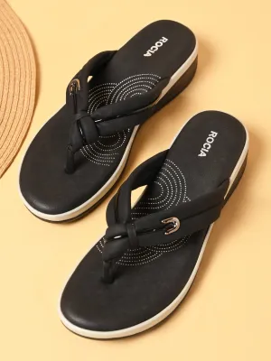 Rocia By Regal Black Women Comfort Knotted Thongs