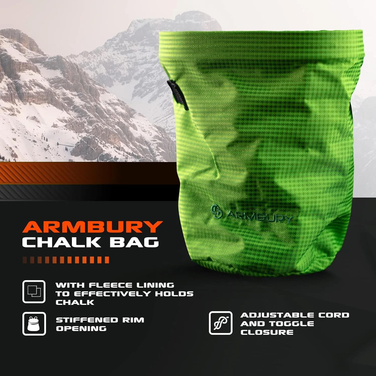 Rock Climbing Chalk Bag - Swift Bouldering Chalk Bag for Rock Climbing and Weight Lifting- Climbing Chalk Bag