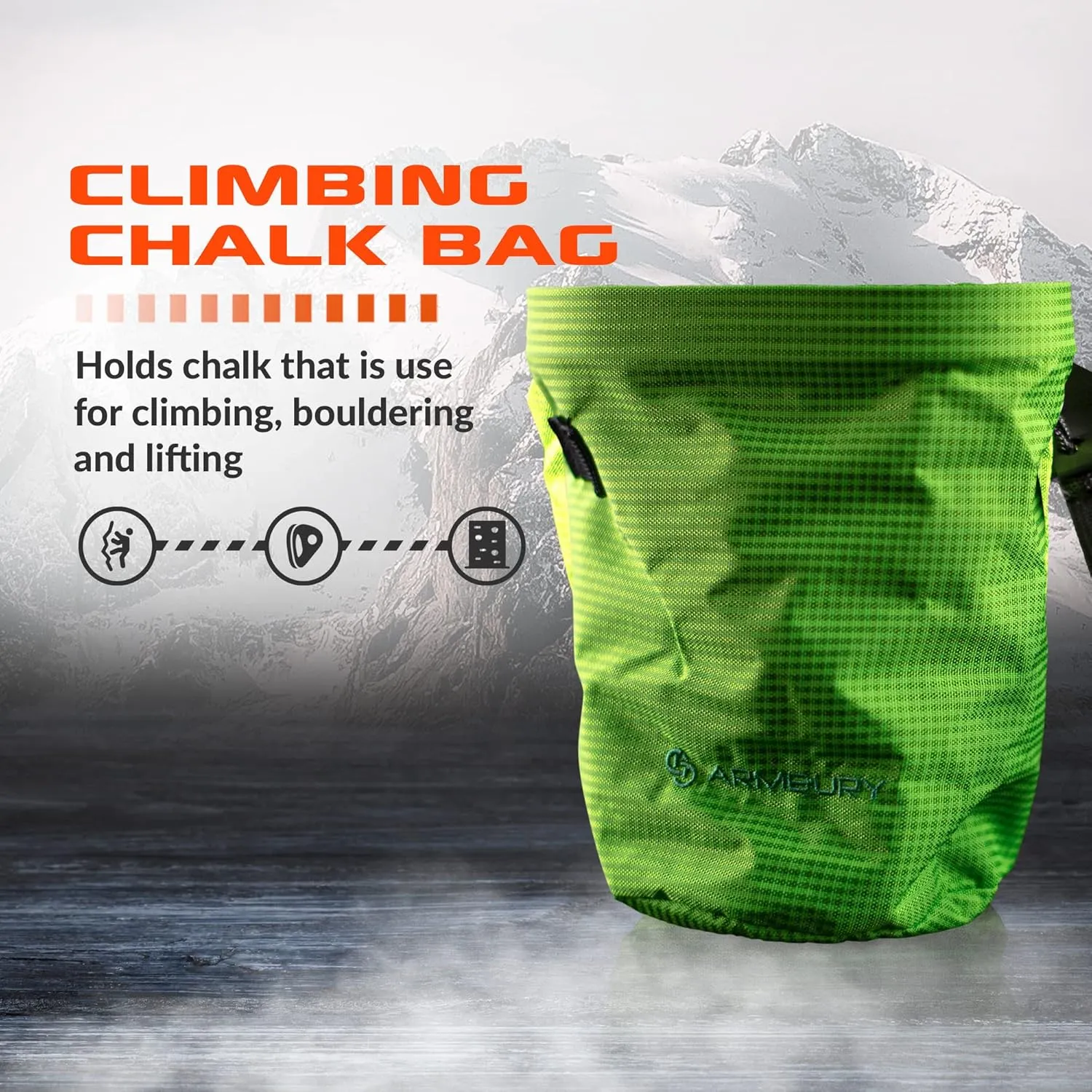 Rock Climbing Chalk Bag - Swift Bouldering Chalk Bag for Rock Climbing and Weight Lifting- Climbing Chalk Bag