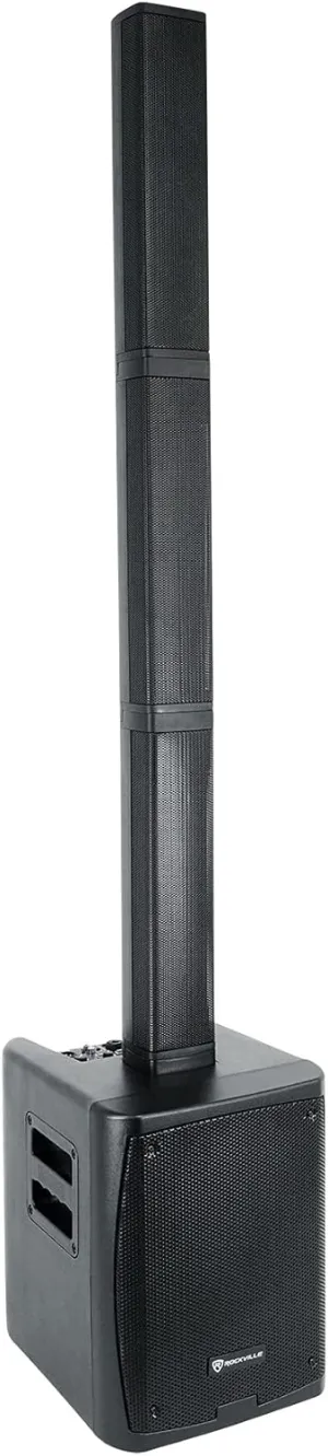 Rockville Titan Portable Array 1200W Battery Powered PA DJ Speaker System with 8-Inch Subwoofer, Bluetooth 5.0, Rechargeable Battery, Built-in Mixer, Perfect for Outdoor Events and Small Gigs