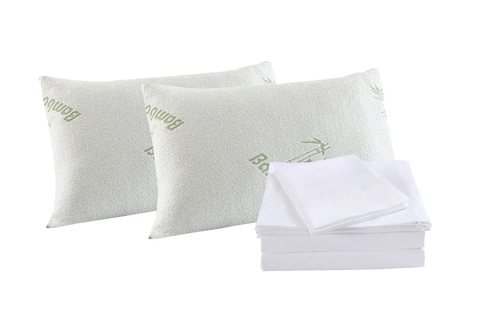 Royal Comfort Bamboo Blend Sheet Set 1000TC and Bamboo Pillows 2 Pack Ultra Soft