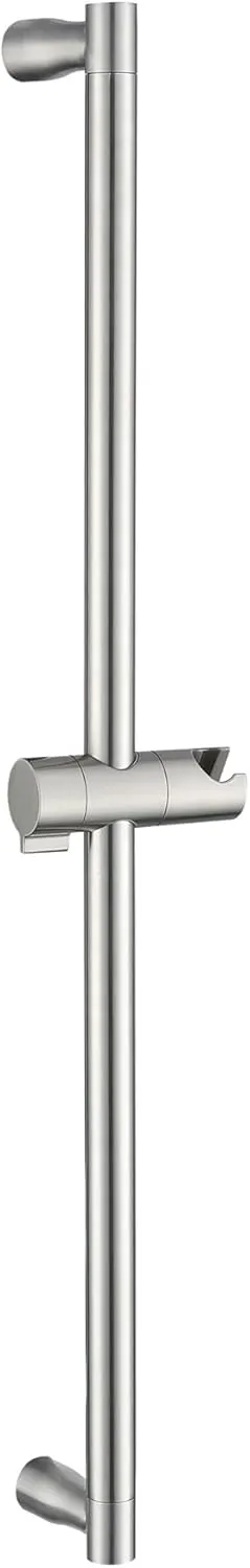RRAJJ Shower Slide Bar 29 Inch with Adjustable Shower Head Holder, Thickened Pipe SUS 304 Stainless Steel Slide bar for Home and Hotel Bathroom,Screw Wall Mounted (Brushed Nickel)