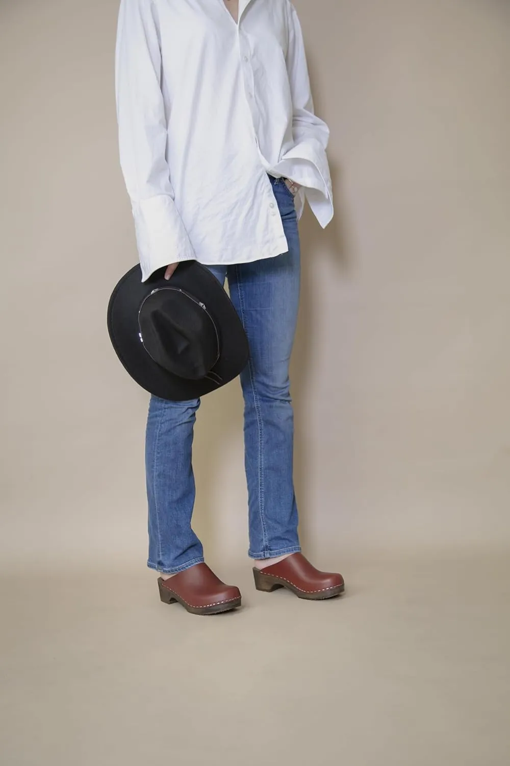 Sandgrens Handmade Swedish Wood Clogs for Women, Low Heel Mule | Austin