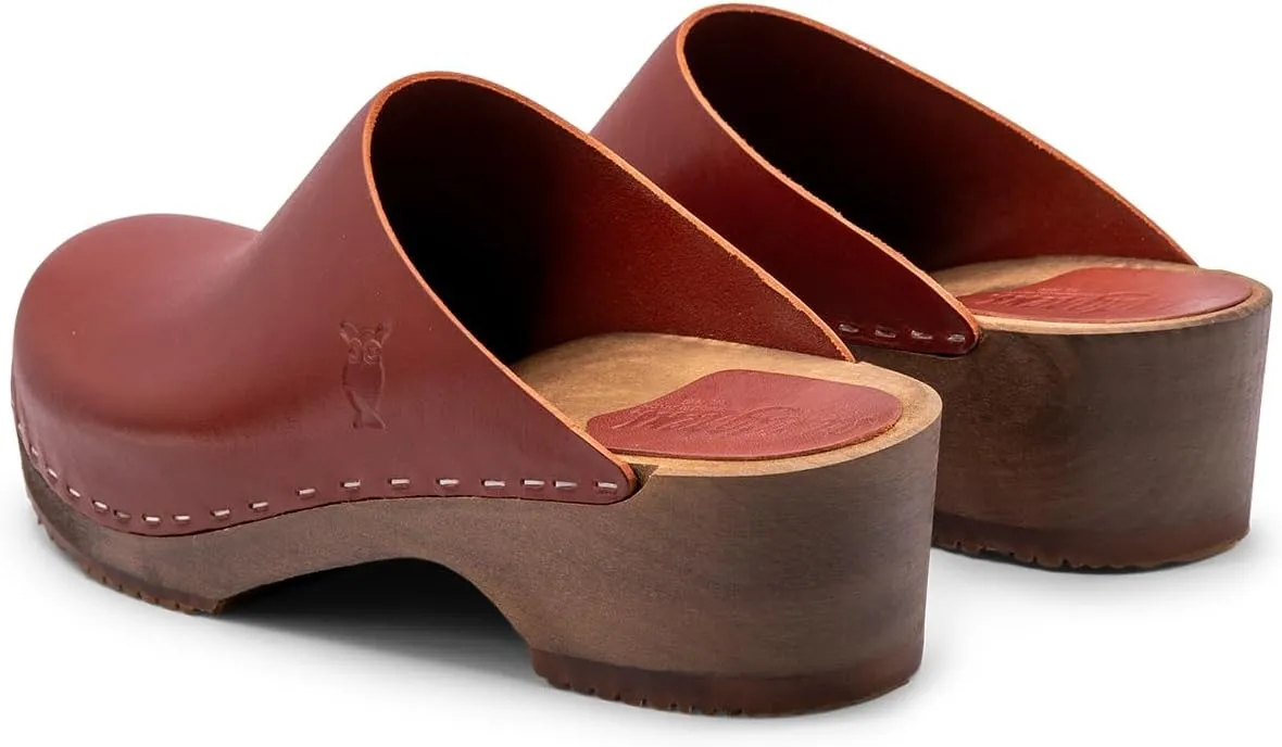 Sandgrens Handmade Swedish Wood Clogs for Women, Low Heel Mule | Austin