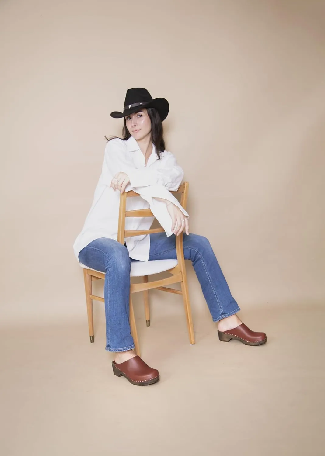 Sandgrens Handmade Swedish Wood Clogs for Women, Low Heel Mule | Austin