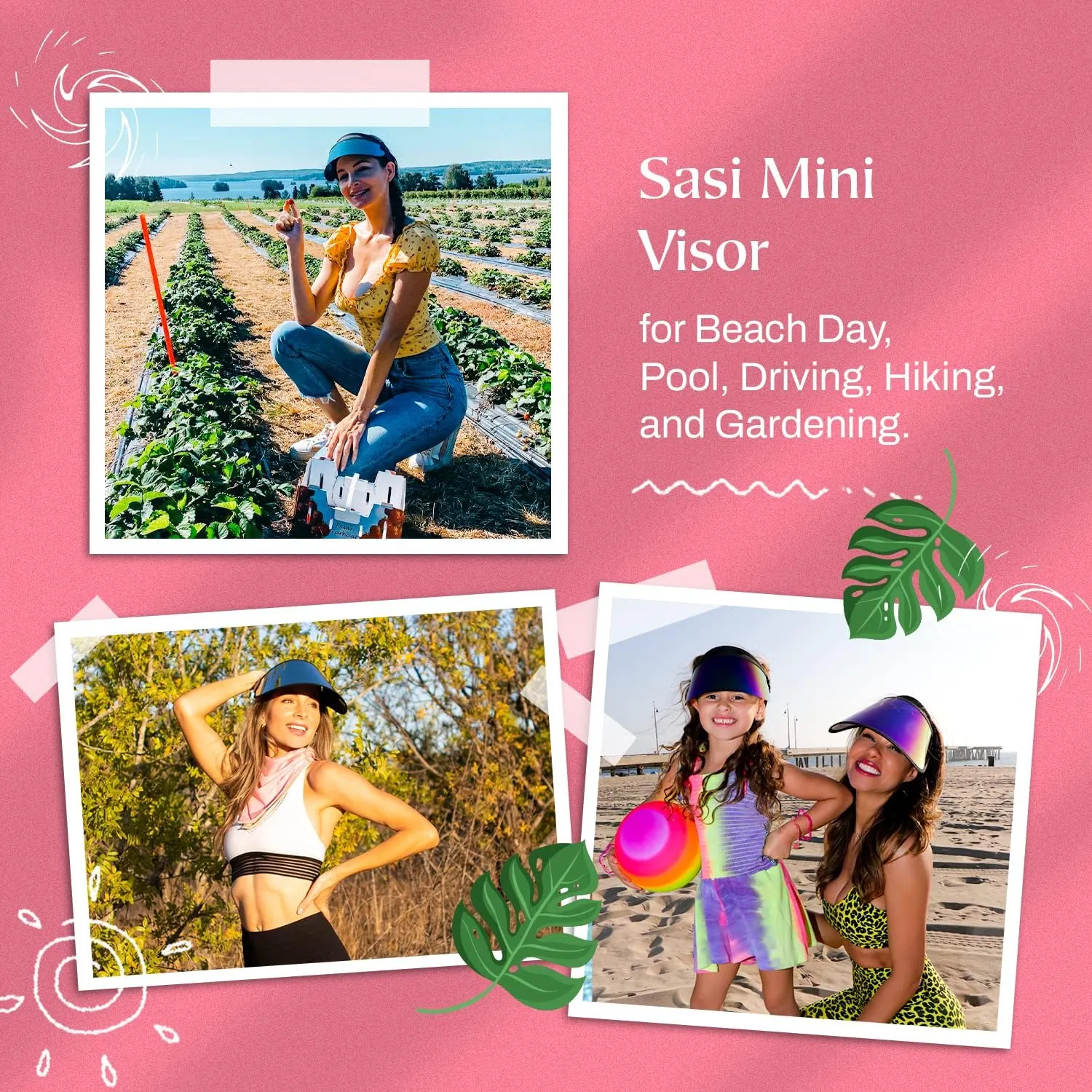 Sasi Mini Sun Visor & UV Protection Face Shield - Adjustable Heat-Resistant and Warp-Proof Lens for Women, Men, Kids