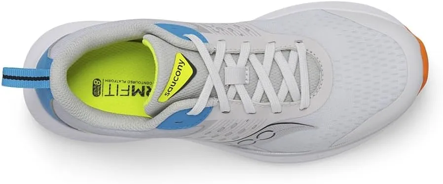 Saucony Ride Kidz Sneaker, Grey/Blue/Citron, 3 US Unisex Big Kid