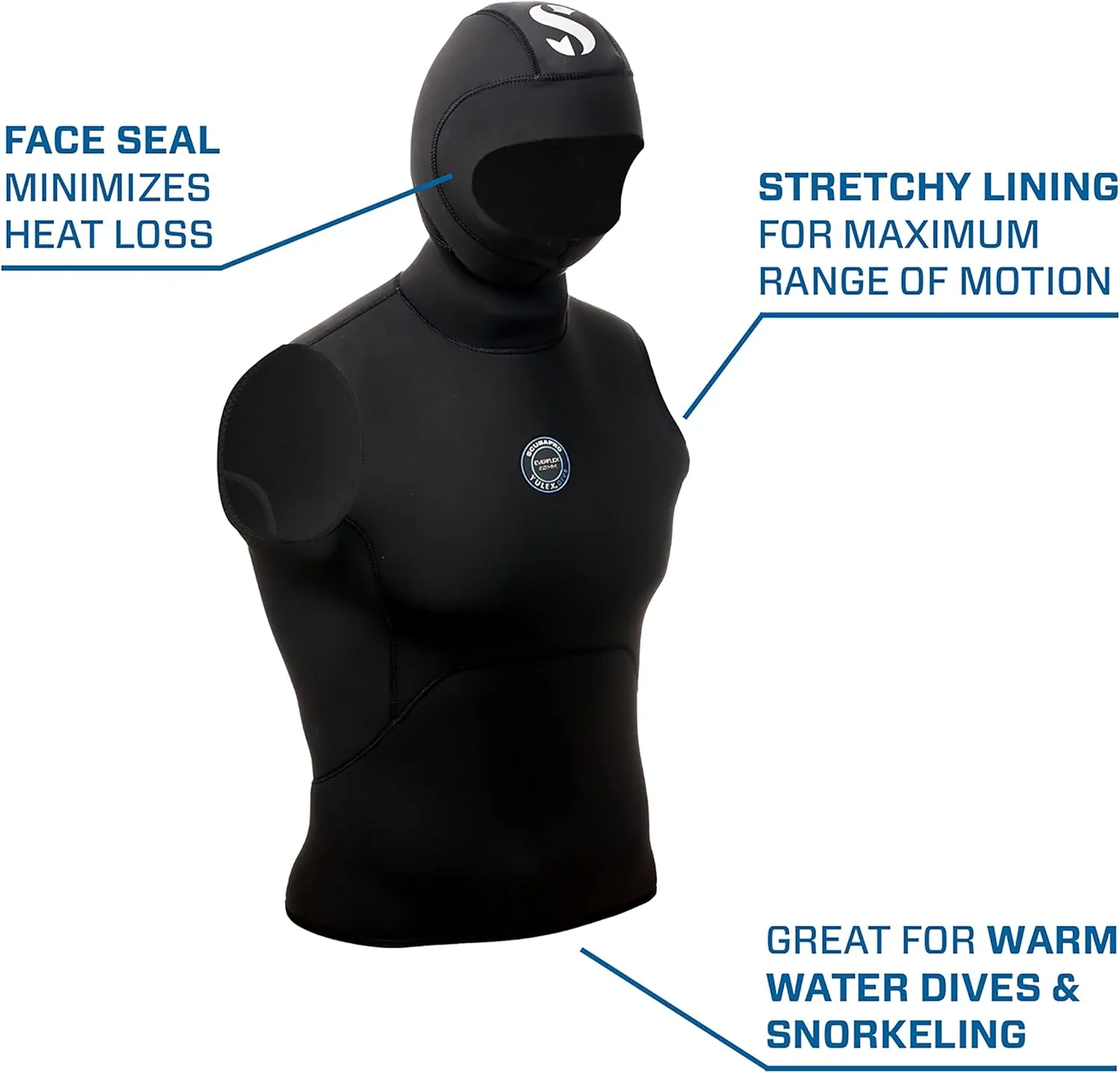 SCUBAPRO Everflex Yulex Dive Hooded Vest, 2mm