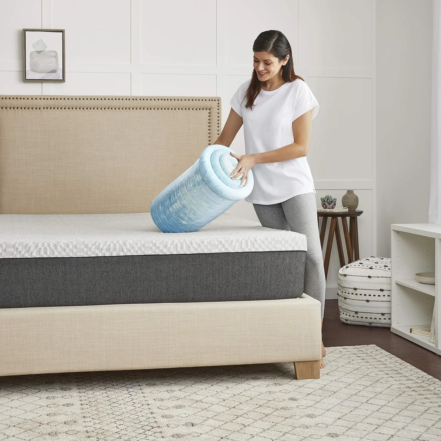 Sealy 1.5" SealyChill Gel Memory Foam Mattress Topper, Twin XL, White