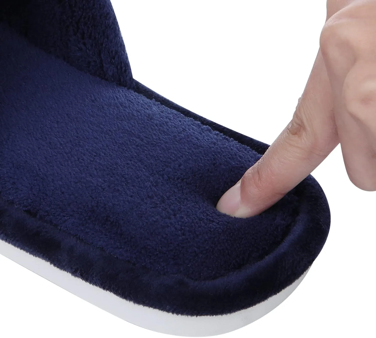 shevalues Terry Cloth Open Toe Slippers for Women Memory Foam Slip On House Slippers