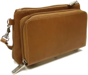 Shoulder Bag Wristlet, Saddle, One Size