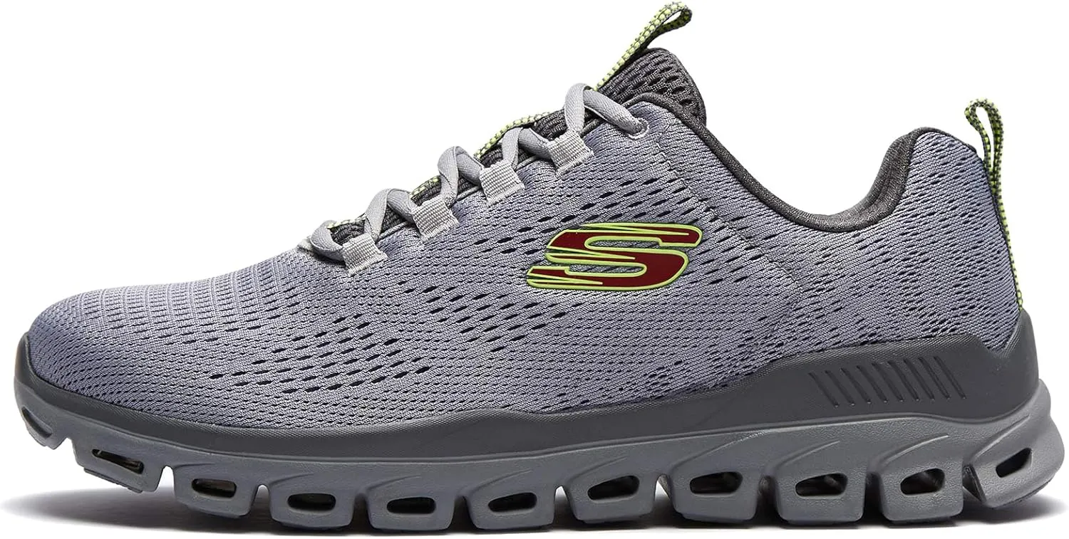 Skechers Men's Glide Step Fasten Up Lace-up Sneaker, Navy/Black, 9.5