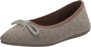 Skechers Modern Comfort Women's Women's Cleo Point-GLIZTY Haze Ballet Flat, Mocha, 5.5