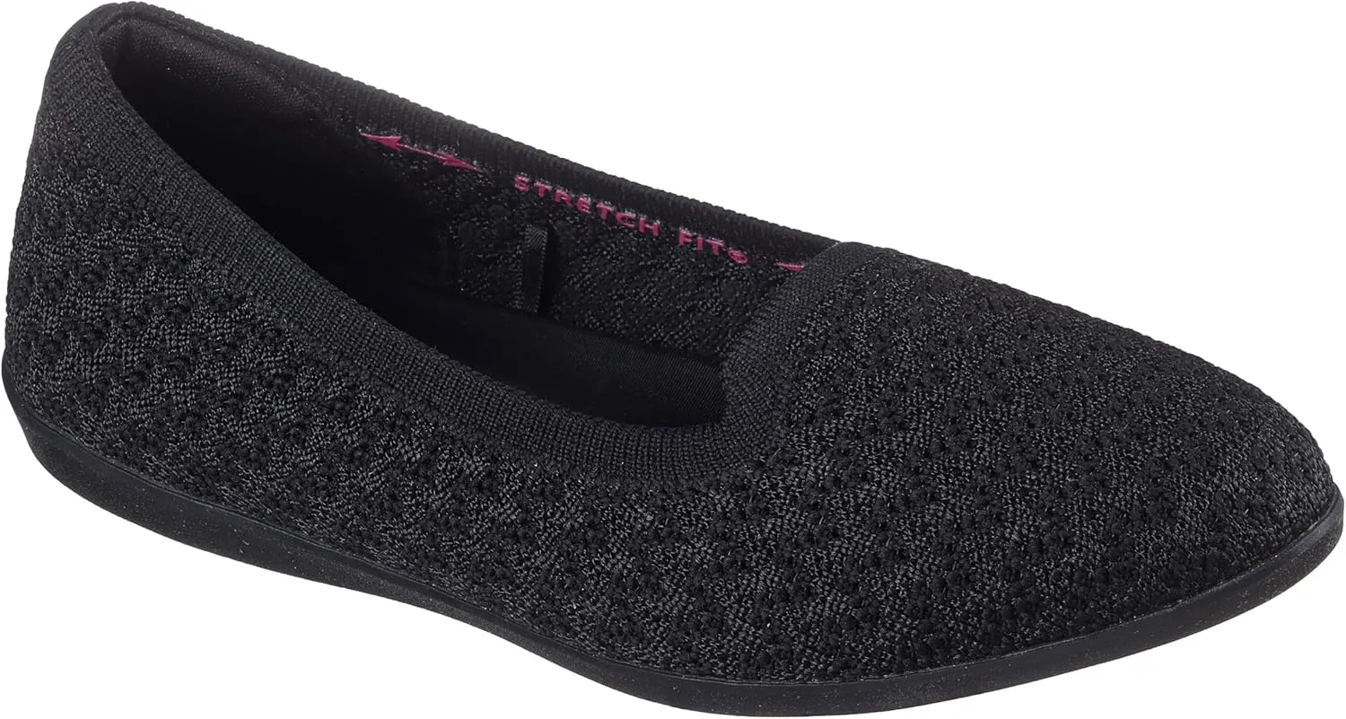 Skechers Modern Comfort Women's Women's Cleo Walk-Memorable Move Ballet Flat, Black, 5