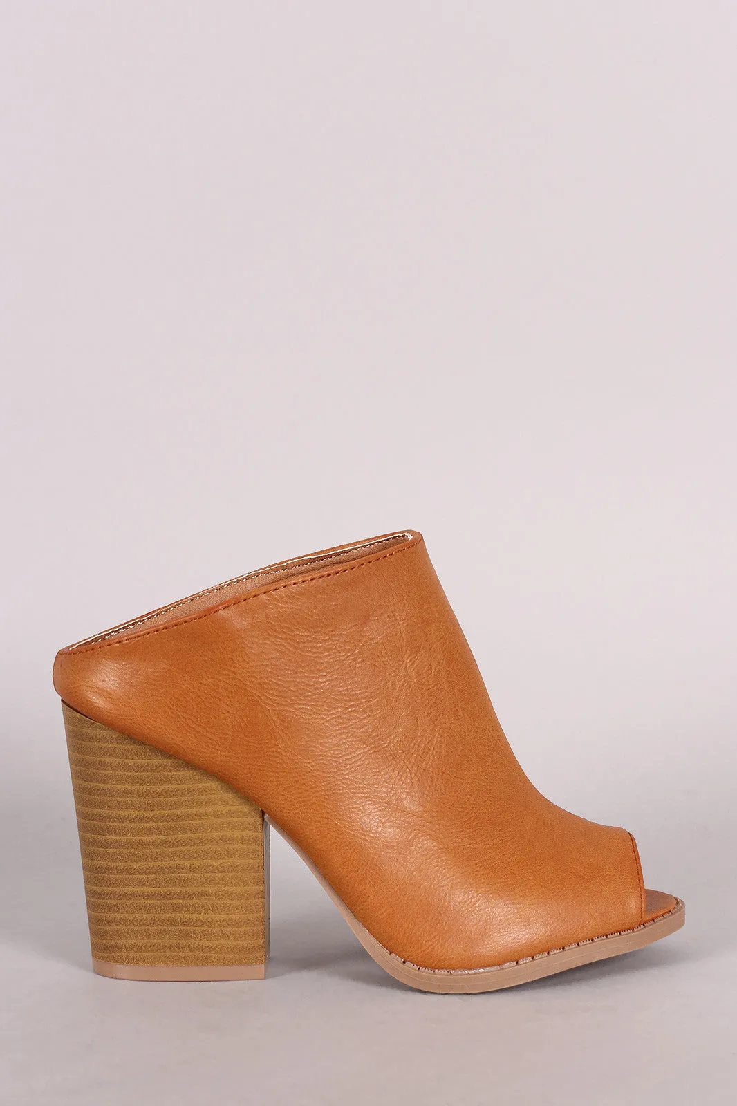 Slip Peep Sturdy Toe Qupid Heel On Mule Ultimate Chunky