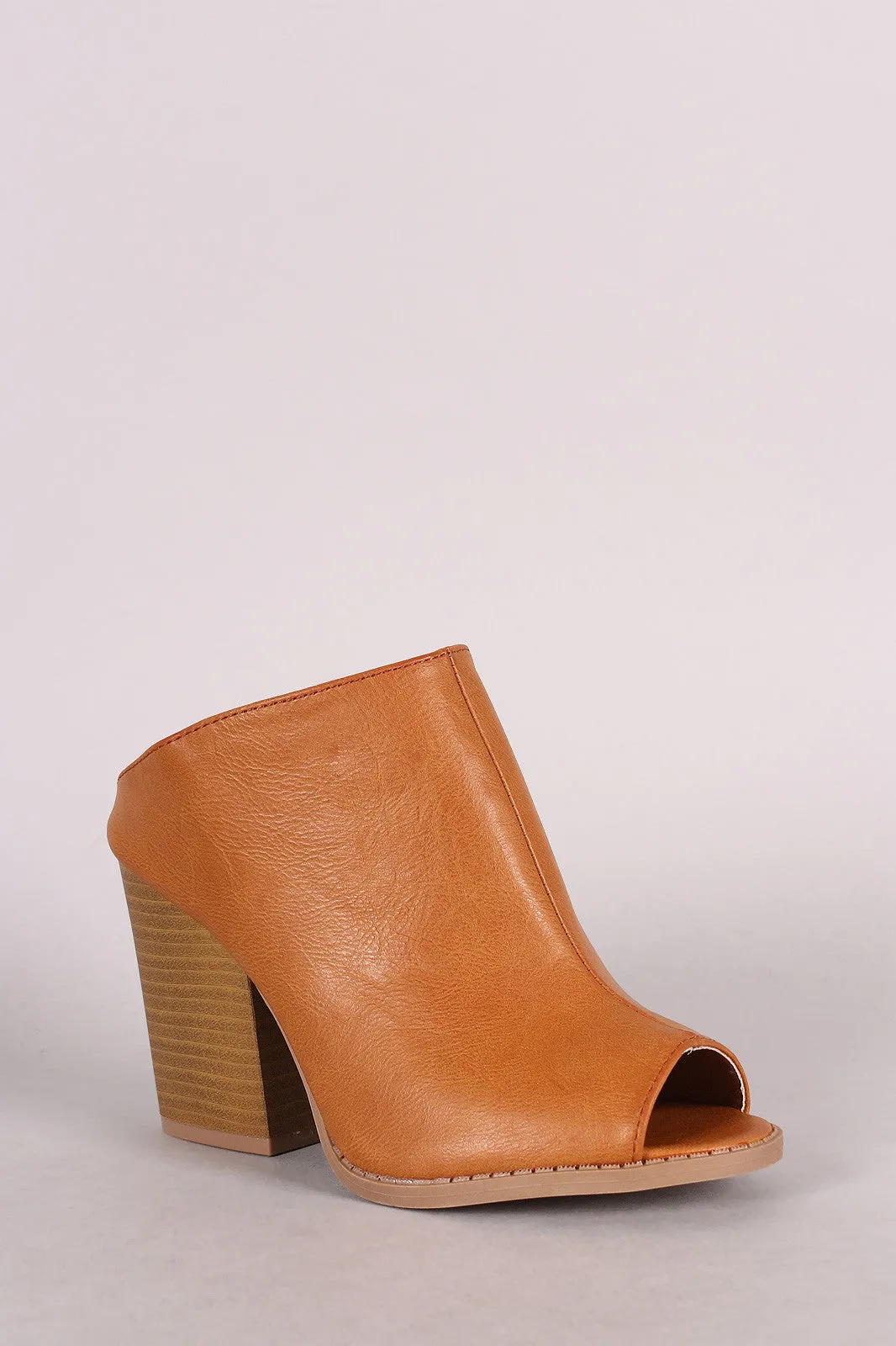 Slip Peep Sturdy Toe Qupid Heel On Mule Ultimate Chunky