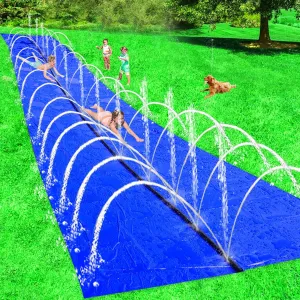 Slip Water Slide 33ft x 7ft, Fountain for Kids & Adults Outdoor Games, Garden Slide With Sprinklers for Yard Games, Heavy Duty Unbreakable Giant Pool Slides Splash Water Toys