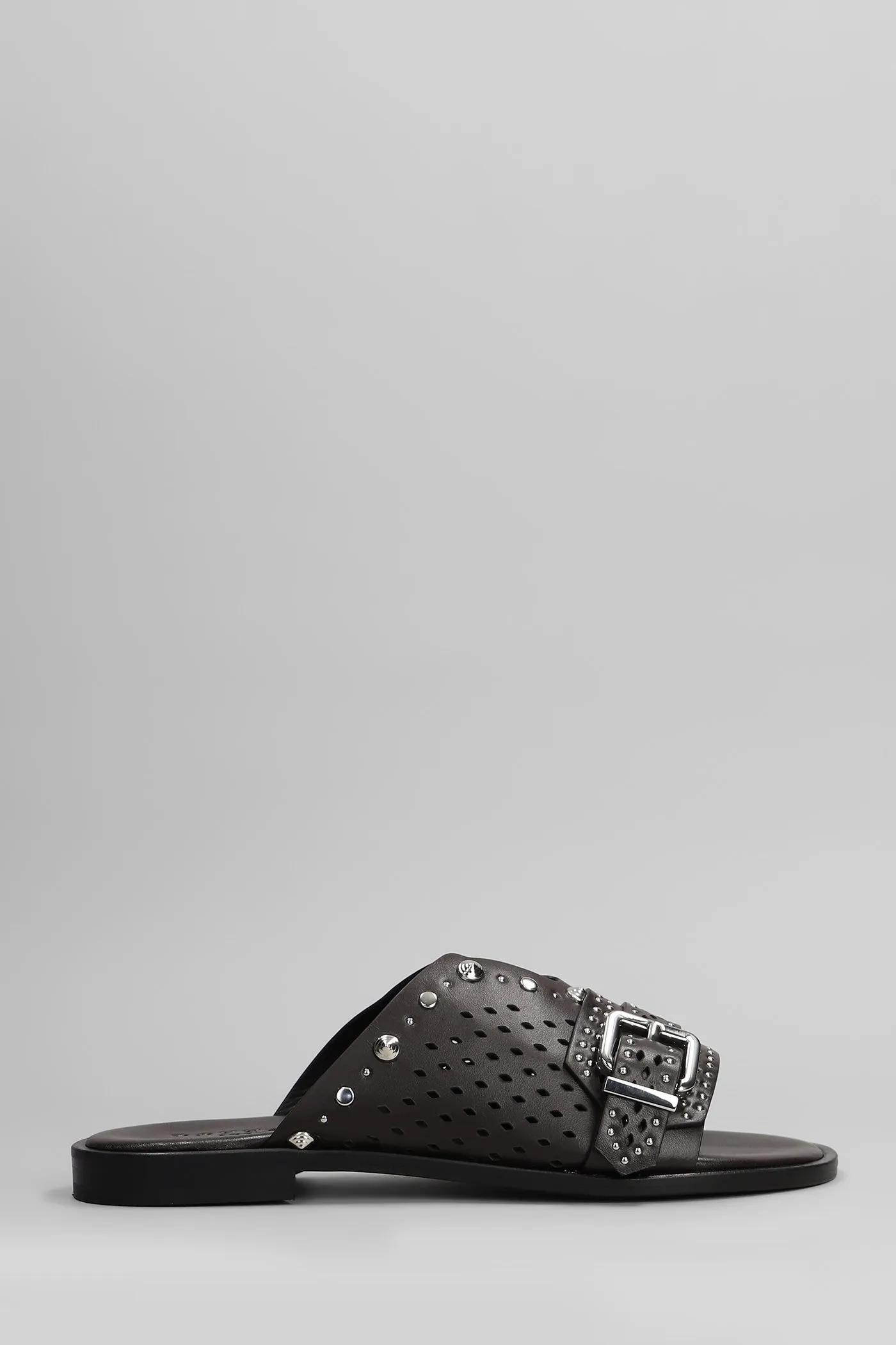 Slipper-Mule in brown leather