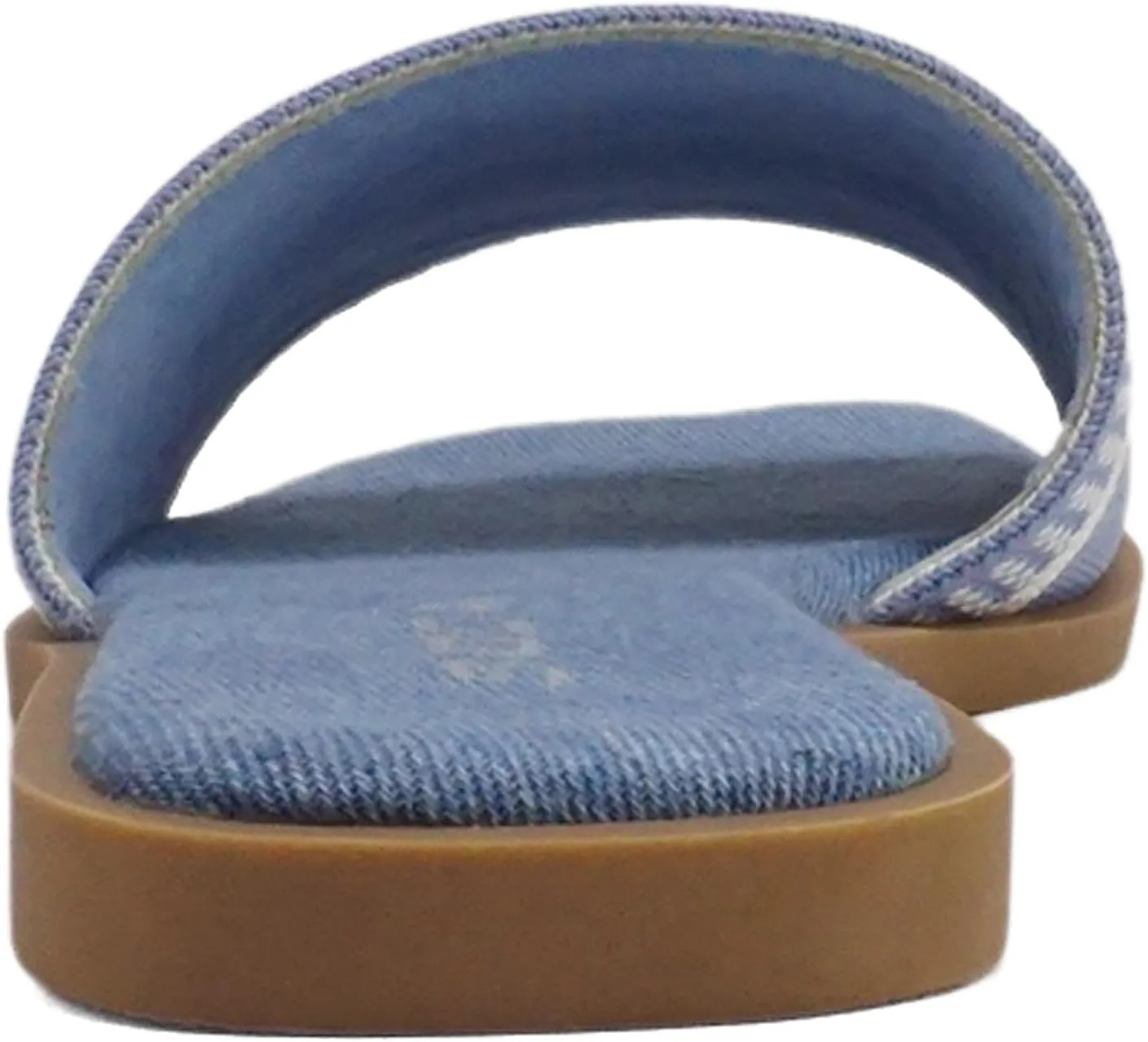 Soda “FLAIR” ~ Women Square Open Toe Single Embroider Band Slip-On Flat Summer Resort Sandal