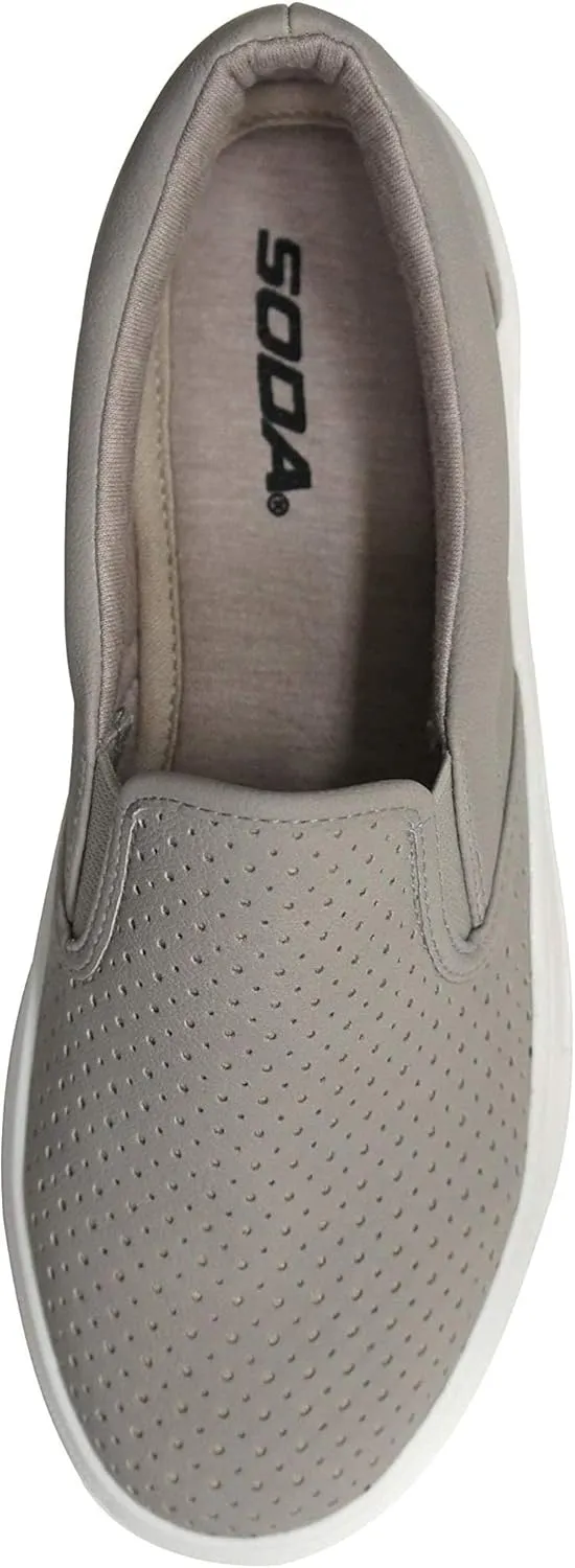 Soda Flat Women Shoes Slip On Loafers Casual Sneakers Memory Foam Insoles Hidden Platform/Flatform Round Toe Croft-G
